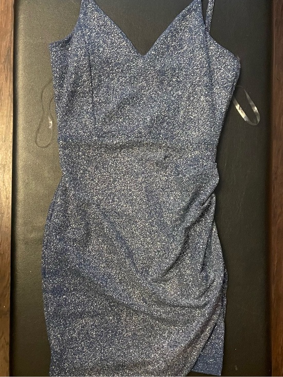 Windsor Dresses & Skirts - Windsor Navy Blue Glitter V-Neck Bodycon Mini Dress